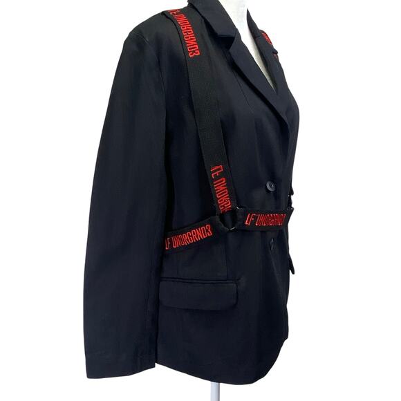 LF The Brand Undrgrnd3 Harness Blazer Black Red Utilitarian Streetwear Size 10 - Picture 5 of 14